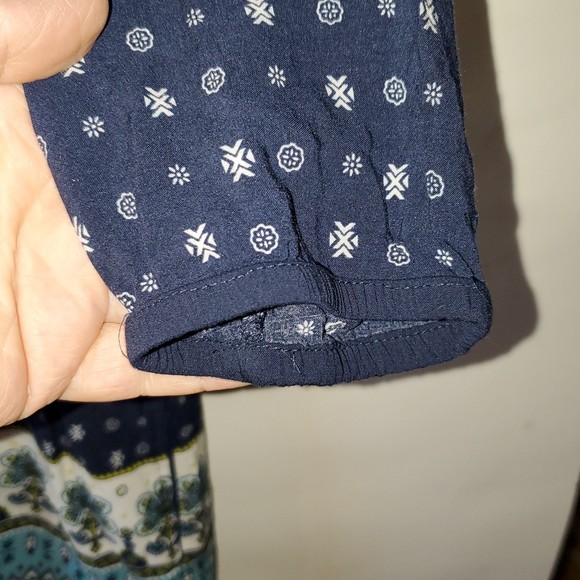 Garage Women's Romper Shorts Outfit Blue & Floral Print Long Sleeves Size S/P - Picture 8 of 16